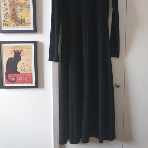 Wilfred Ines Long-Sleeve Ribbed Knit Stretch Midi Dress in Black - Picture 13 of 13